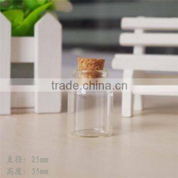 25mm diameter small clear glass bottles