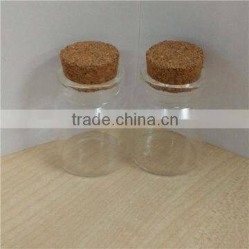 Transparent 35*45mm High Borosilicate Glass Bottle With Wood Cork photo-2