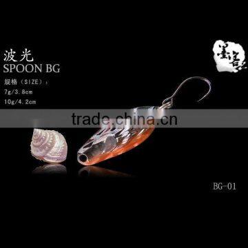 brown with orange New Style Zinc fish spoon stainless steel hook