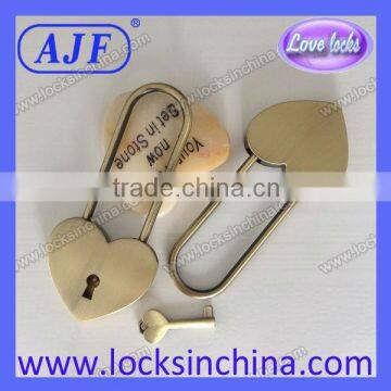 Long shank antique padlock for lovers to hung on the bridge-A01-021AB-L
