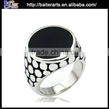 Popular Titanium Black Stone Ring, Antique Gemstone Ring With Black Stone photo-6