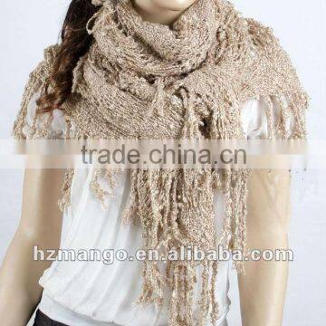 Latest fashion infinity crochet lace fringe knitted winter scarf