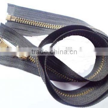 5# aluminum zipper bronze teeth zipper open end with customer's slider puller cloth zipper