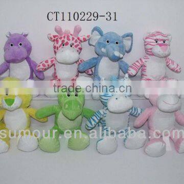 Lovely colourful stuffed baby animal toys