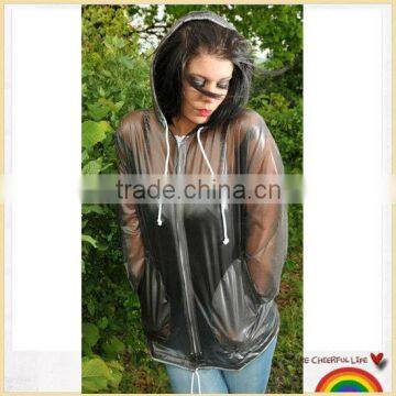 sex and women hooded PVC raincoat