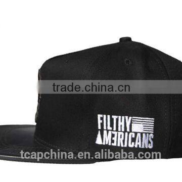 Fashion Hot Sell 100% Cotton 5panel Leather Brim Hip-hop Strapback Cap photo-3