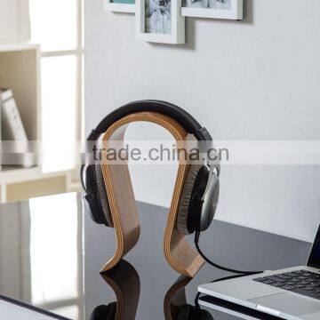 wood headphone display stand with wooden veneer HW-100