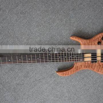 neck-through 6 string bass guitar golden hardwares custom offer wholesales prices