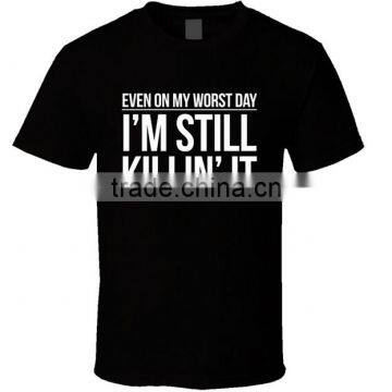 Cheap Round Neck Black Full Print t Shirt Printed T-shirt Printing Softextile