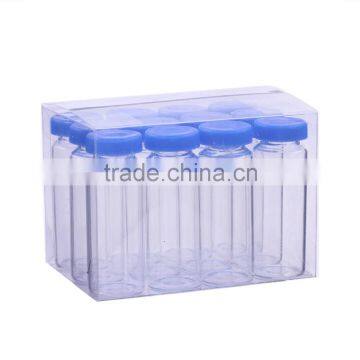 1/2oz High Quality Transparent Decoration Glass Craft Jars w/Blue Plastic Lid