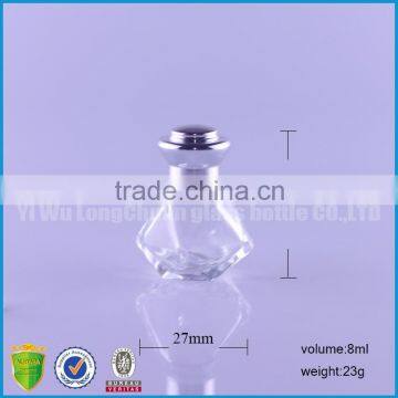 Wholesale Clear 8ml 12ml Empty Cosmetic Glass Liquid Bottle With Metal Cap photo-2