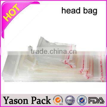 YASON customized opp header bag with hanged hole matte clear front and foil back bags with euro header colorful printed opp head