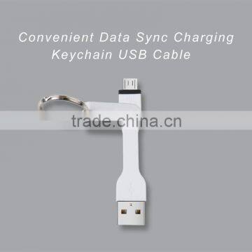 Colorful Flat Mini Magnetic 7CM Keychains Micro Usb Data Cable for Android