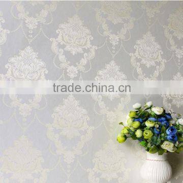 polyester non-woven compound jacquard wallpaper for office walls damask wallpaper sales