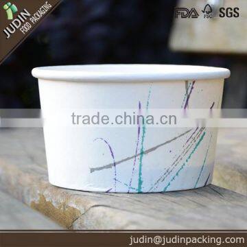 140ml Ice Cream Cup Paper Lid Disposable Printed