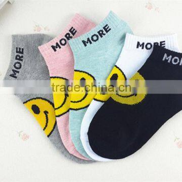 Hot fashion cartoon smile expression ankle sport socks