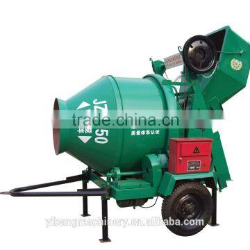 Self-loading portable concrete mixer