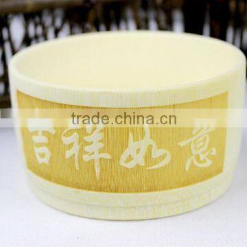 Fashion handmade wooden bowl engraved text
