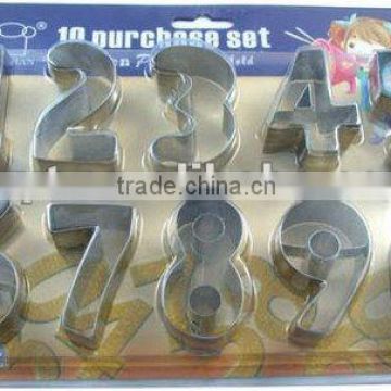 Cheap metal cake cutter in number shape cookie cutter