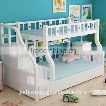 Pine wood baby cot bed with small cradle inside