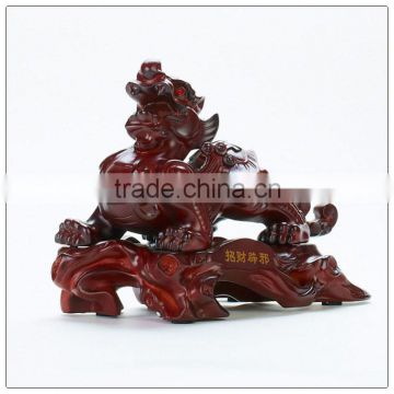 Wooden color Resin Pi Sou , fengshui pixiu statue hot sales