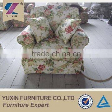 French rural fresh style single seater upholstered sofa chair for sale