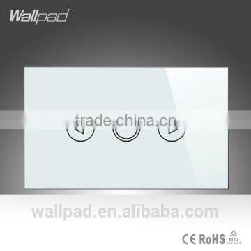 China Supplier Wallpad LED White Crystal Glass 110~250V US 120 Standard Electrical Touch Screen LED Dimmer Light Switch