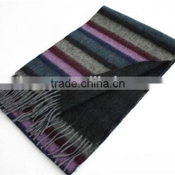 Multicolor Stripe Wool Scarf With Tassel photo-2