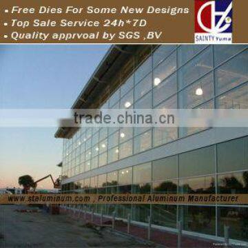 Aluminum Curtain Wall Profile With Invisible Frame