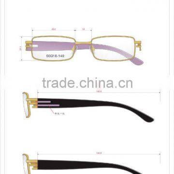 Fashion optical frame,high quality glasses,korean glasses frames,double color