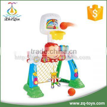 Multifunctional kids plastic sport toy football door with goalkeeper