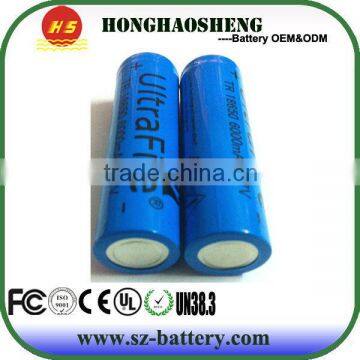 Wholesale 3.7v 6000mAh 18650 ultrafire rechargeable batteries