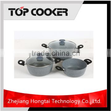 Aluminum forged marble coating palm kitchen restaurant cookware