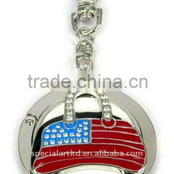 2011 New metal USA flag bag hook/ bag hanger for gifts and premium ,weight capacity : 7kg