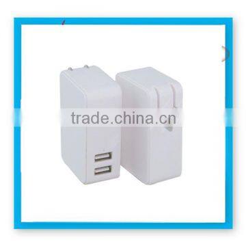 New Product 4.2A Output Dual USB Wall Travel Foldable Compact Charger With US Plug
