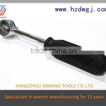 Quick Release Round-headed Rubber-handle Ratchet Wrench