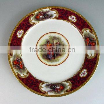 Dinnerware Steak Plate, Custom Ceramic Plates, Ceramic Red Plate photo-2