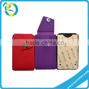 Wholesale customized logo business credit card holder cover mobile 3M button silicone card holder