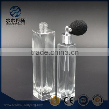 Luxury square glass perfume bottle with airbag pump sprayer