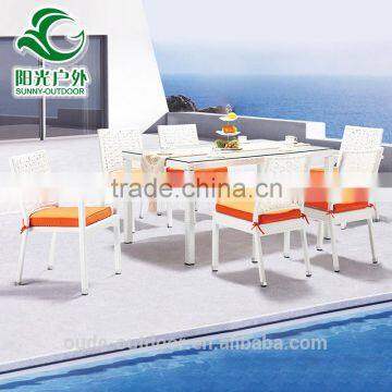 Best sell flexible poly outdoor white rattan furniture set used simple furniture