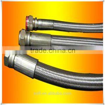 304 SS wire outer braid convoluted R14 Teflon hose