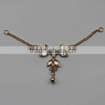 Gold Decoration Crystal And glass Ornament Chain For Clothing