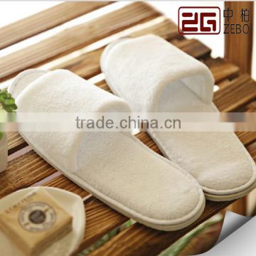 Hotel white disposable terry cotton hotel open toe slippers