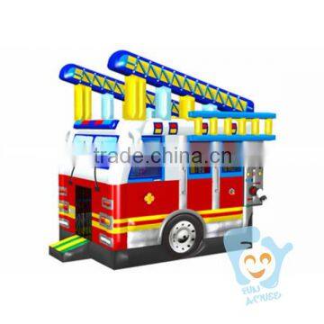 cheap new giant 0.55mm pvc tarpaulin fire truck inflatable bounce house