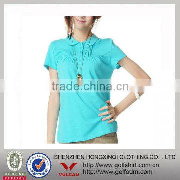 Customed light blue ladies polo shirts