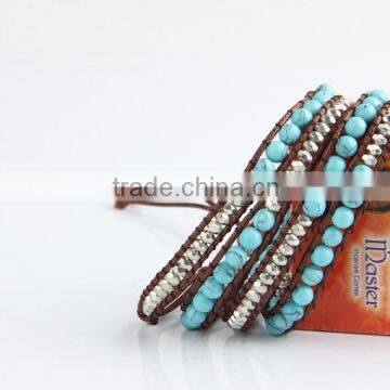 Pure Natural Turquoise Bracelets Lady National Wind String Multilayer Collocation is Pure Manual photo-3