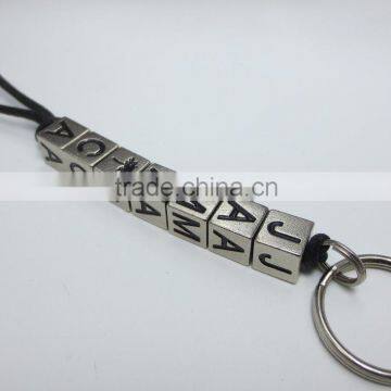 Jamaica Souvenir Personalized Alphabet Letter Cube Metal Key Chain Zinc Alloy Keychain Key Ring