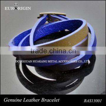BAS13001 New Design Vegetable Tanned Cowhide Leather Bracelet in Gradient Color