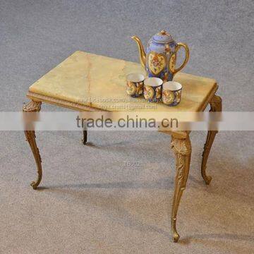 Onyx Coffee Table With Brass Leg