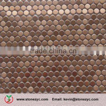 metall gold mosaic round for wall & art/metal mosaic